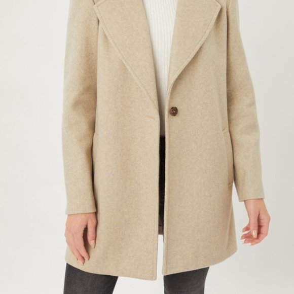 🥰 1 LEFT 🥰 Single Breasted Fleece Coat, Oatmeal - Picture 5 of 7